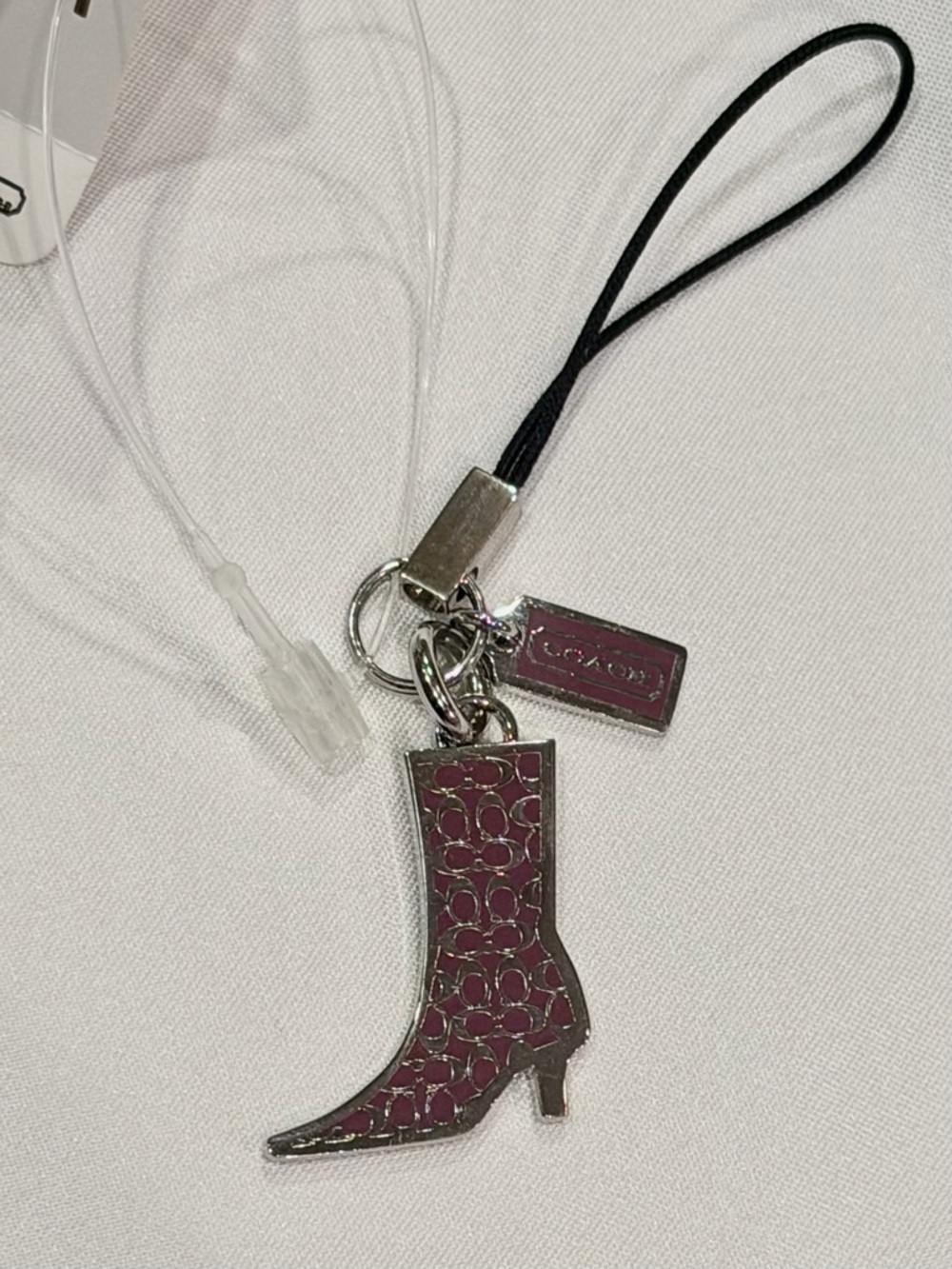 Authentic Vintage Coach Signature Plum C Boot Motif/Bag Charm #40164